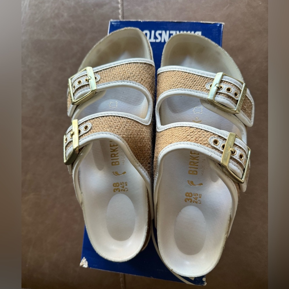 Birkenstock Women’s Jute Sandals - Cream and Tan